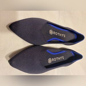 Rothy’s The Point flats black and blue